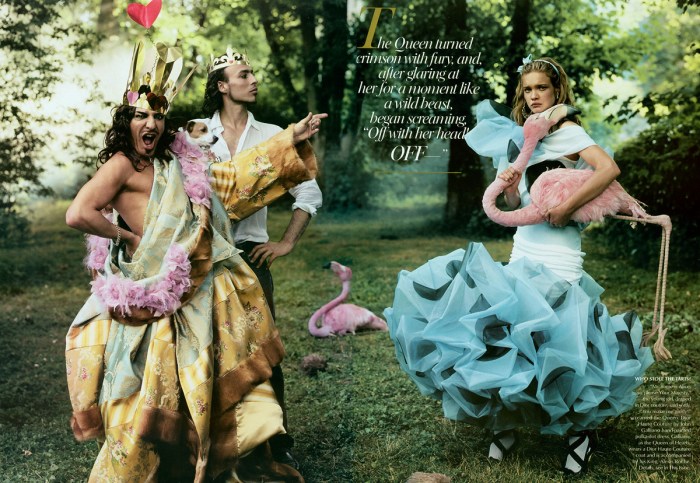 John Galliano (the Queen of Hearts) and Alexis Roche (the King)