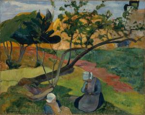 Paul Gauguin - Paesaggio con due donne bretoni