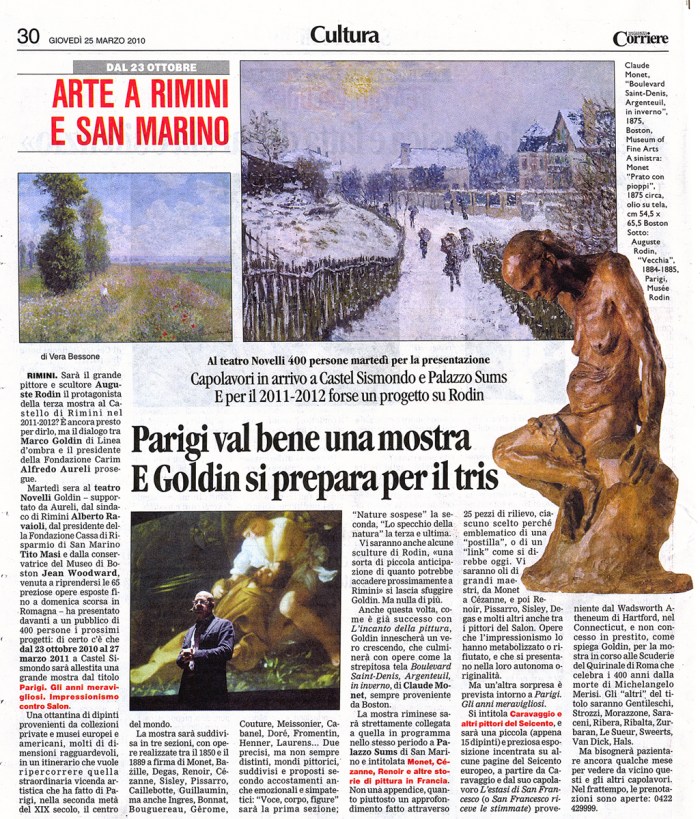 Articolo apparso su un quotidiano giovedì 25/03/2010