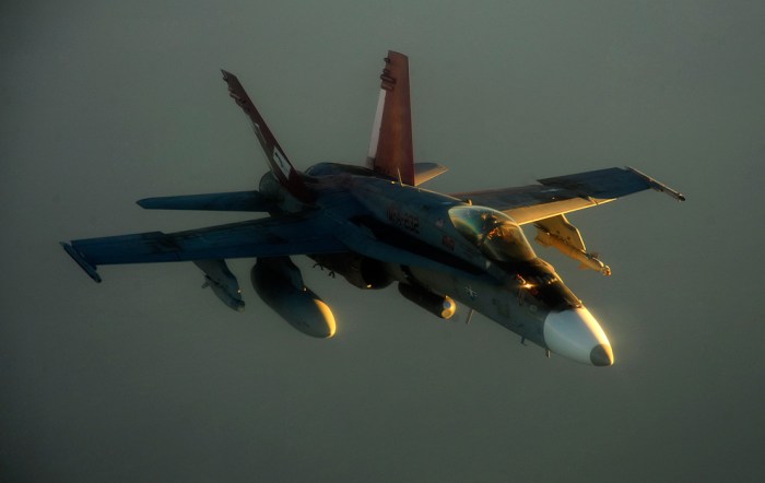 A U.S. Marine Corps F-18 Hornet aircraft prepares to refuel over Afghanistan July 8, 2010. (U.S. Air Force photo by Staff Sgt. Andy M. Kin/Released) 
