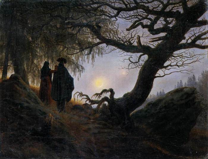 Caspar David Friedrich - Man and woman contemplating the moon