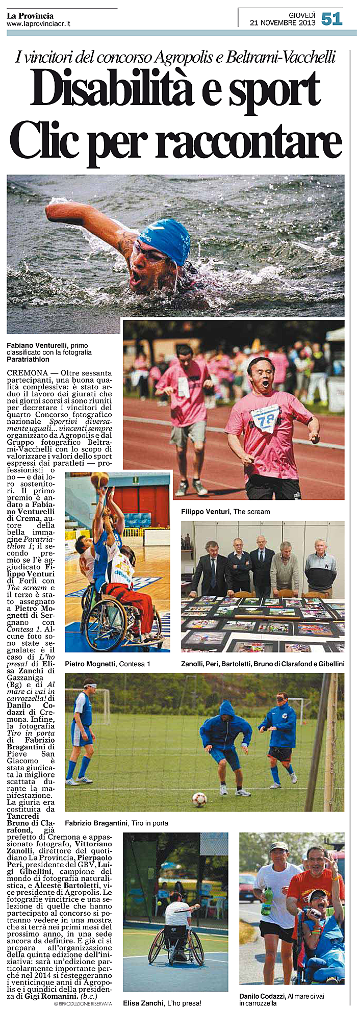 Concorso fotografico Sportivi diversamente uguali... vincenti sempre