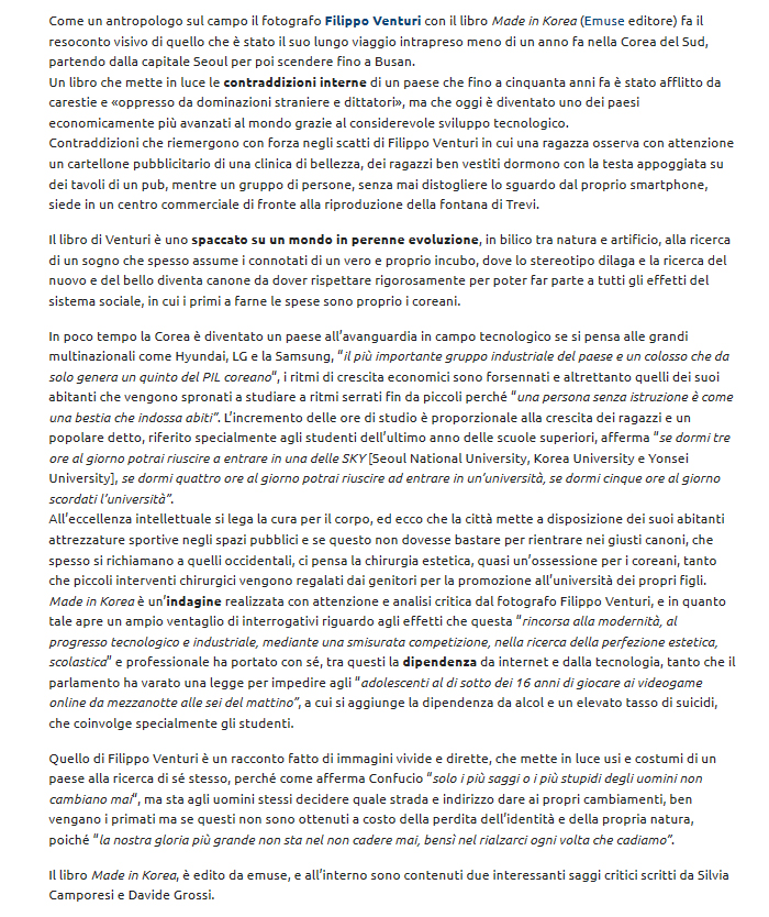 Made in Korea, recensito su The Mammoth’s Reflex