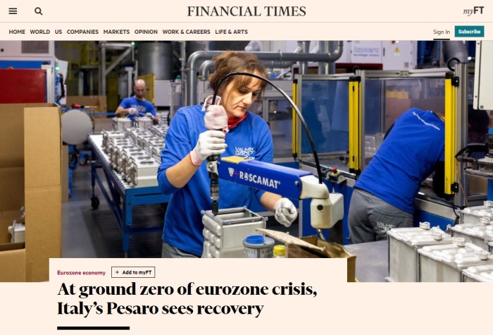 Pubblicazione sul Financial Times