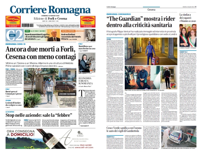 La prima pagina e l’articolo di approfondimento sul Corriere di Romagna